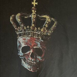JOHN VARVATOS CROWNED SKULL BLACK TEE SIZE XXL